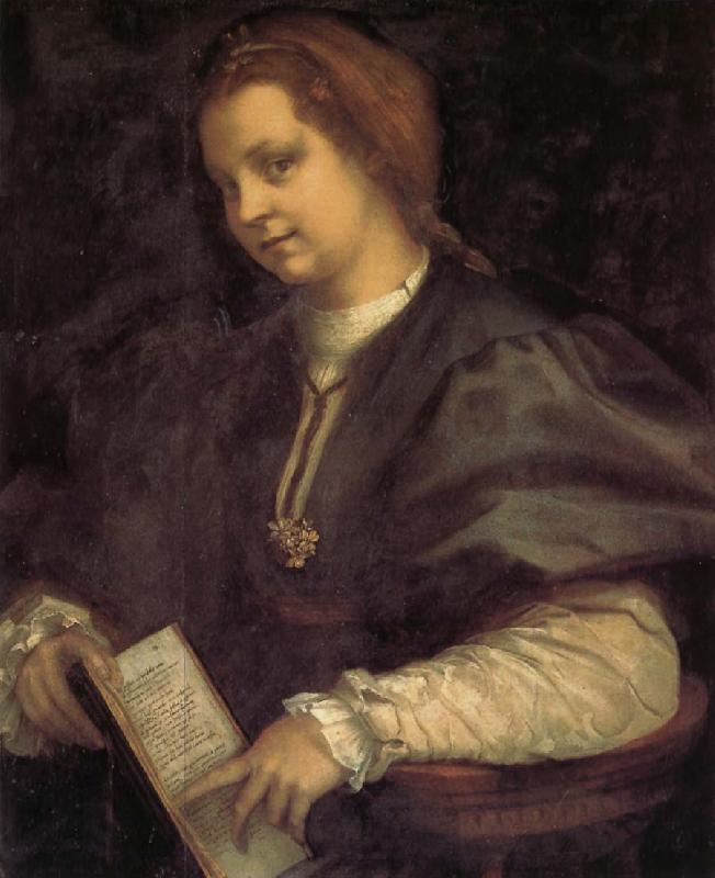 Andrea del Sarto Portrait of girl holding the book Sweden oil painting art